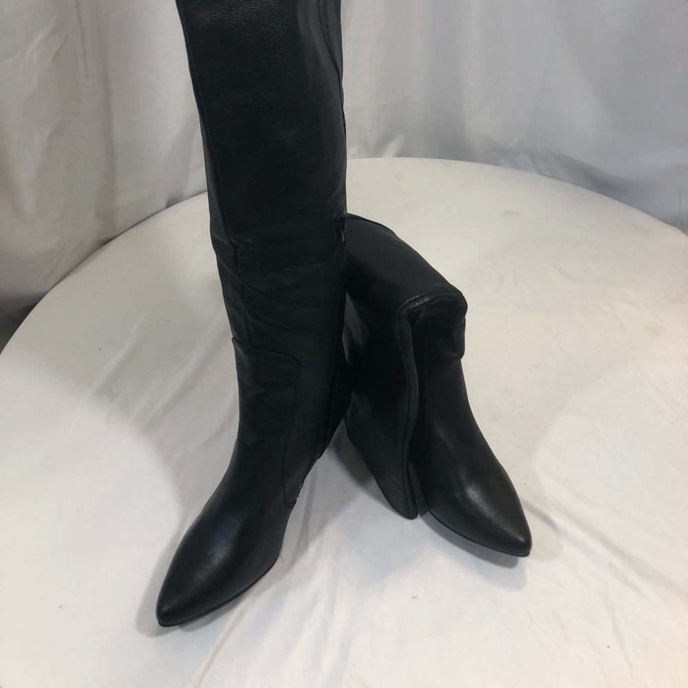 Tall Order Black Knee High Boots